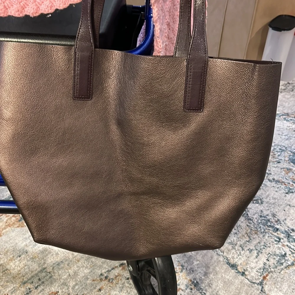 Kate, spade, reversible, copper, brown, large tote, very pristine and clean